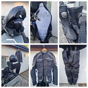 PRODÁM MOTORKÁŘSKOU BUNDU, KALHOTY, PŘILBU, PÁTEŘÁK, BOTY