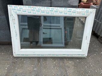 Okno PVC Trocal 1200x750MM, bílé, starší, dvojsklo