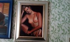 Originál plátno akt "Zamyšlená" - Carpin - Nadymáček