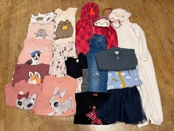 Balík oblečení pro holčičku vel. 122-128, 17 kusů