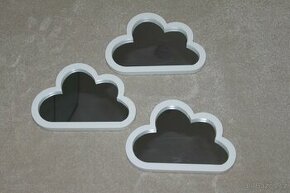 3x zrcadlové mráčky na zeď - 1