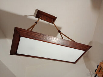 Luxusní lustr Art-Deco,1940,JAKO NOVÝ,dubový rám