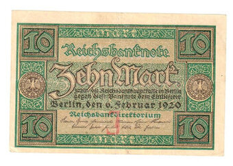 10 MAREK Zehn Reichsmark 1920 - 1