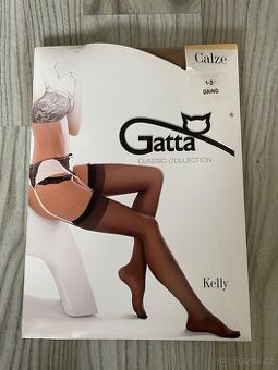 GATTA punčochy na podvazek 2 páry.Nové. Tělové. - 1