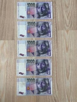 Slovenské bankovky 1000SK so znakom