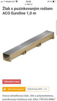 Odtokový žlab ACO 1000mm polymerbeton