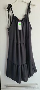 Nové dámské, černé letní šaty na ramínka Vel UNi
