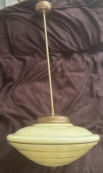 starožitný lustr funkční brokové sklo první republika