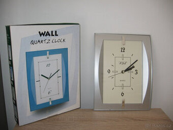 NASTĚNNE HODINY - MATNE STŘIBRNE - TICHY CHOD