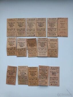 Staré kartonové jízdenky ČSD