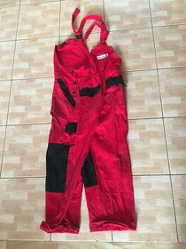 Červené Montérky / pracovní kalhoty / velikost L - 1