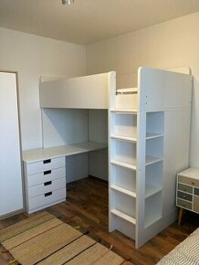 Patrová postel s psacím stolem a skříní - IKEA, typ SMASTAD