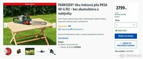 Prodám PARKSIDE Aku řetězová pila PKSA 40-Li B2