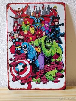 Prodám plechovou ceduli s motivem Avengers – cena 200 Kč/ks