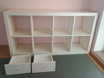 Ikea kallax knihovna 2x4 police + šuplíky