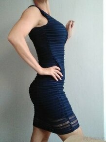 Party dámské šaty sexy modré a minisaty na vel S děrované