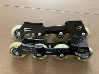 Kolečkové brusle - Podvozek, měkčí kolečka.