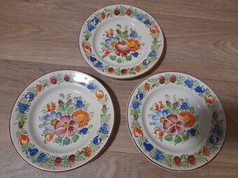 3ks Chodský porcelán - talíře na zavěšení Ditmar Urbach