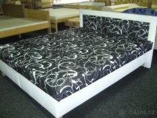 Manželská postel eko kůže bílo černá