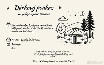 Dárkový poukaz na pobyt v jurtě TiPiDo u Ještědu