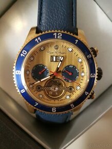 Nové luxusní automatické modro-zlaté hodinky značky Raoul U.