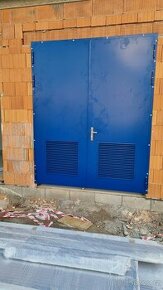 Plechové dveře,vrata,pravá 1200x2500mm, modrá, jednokřídlová