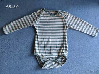 Kojenecké body zelený proužek, vel. 80