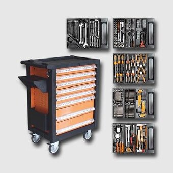 Montážní vozík na nářadí kovový vybavený 400dílů