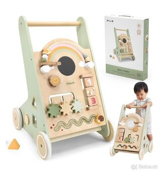 VIGA PolarB Dřevěný kočárek Educational Green