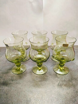 Zelené lesní sklo 6 ks, NOVÉ