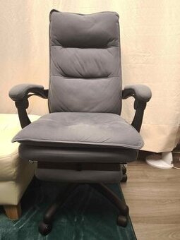 Kancelářská polstrovaná židle s opěrkou nohou 2ks