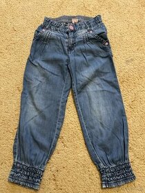 Dívčí tenké plátěné kalhoty 98