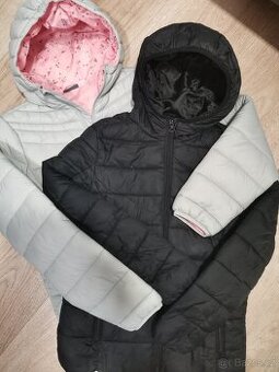 Bunda šedá vel.164,bunda černá vel.13-14let