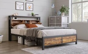 Nová dvoulůžková kovová postel 140x200 - 1