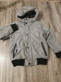 Dětská zimní bunda vel. 128 šedá s kapucí