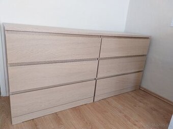 2 samostatné komody Ikea Malm se 3 šuplíky