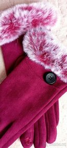 Nové rukavice s kožešinou zn."PIERRE CARDIN" - 1