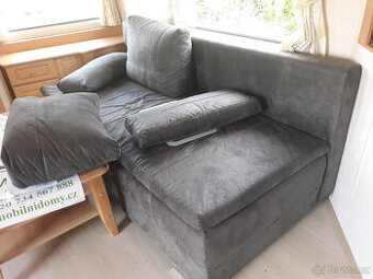 Prodám gauč, šedá leštěná koženka, rozměr 200cm x 100cm