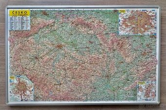 Magnetická mapa ČR . Rozměr 65 x 100 cm