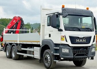 MAN TGS 26.360 - 6x4 – Valník + HR-FASSI F195A.2.24 – EURO 6