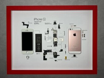 Zarámovaný iPhone SE – (A3)(Rose Gold)
