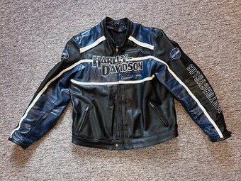 Kožená bunda s nápisy Harley Davidson