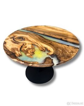 Epoxidový stůl ořech - průměr 68 cm