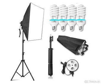 2x - Softbox světlo + stativ + 4 x žárovky, 260W