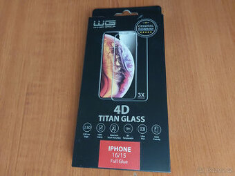 Ochranne sklo 4D Full Glue iPhone 15/16 - Titan Glass