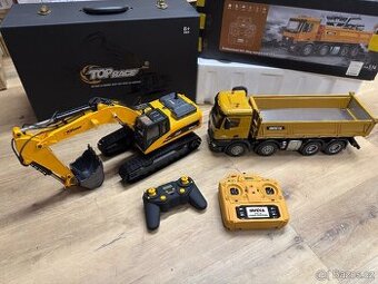 nový set - celokovový profi bagr + nakladač 1:14