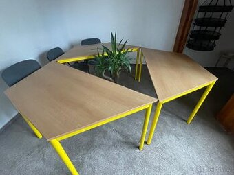 6ks Designové modulární stoly (lichoběžník)