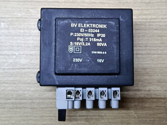 Transformátor 230 V~ / 16 V~, 3,2 A, 50 VA