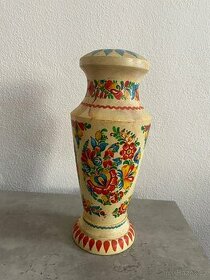 Dřevěná váza Slovácká, ručně malovaná