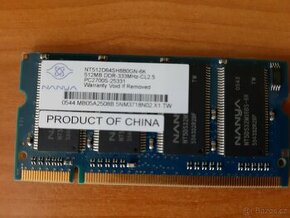 SO-DIMM DDR2 667 512MB NT512D64SH8BOGN-6K